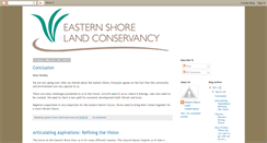 Desktop Screenshot of easternshorelandconservancy.blogspot.com