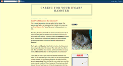 Desktop Screenshot of caringforyourdwarfhamster.blogspot.com