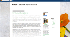 Desktop Screenshot of karensearchforbalance.blogspot.com