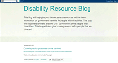 Desktop Screenshot of disabilityresourceblog.blogspot.com