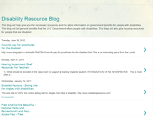 Tablet Screenshot of disabilityresourceblog.blogspot.com