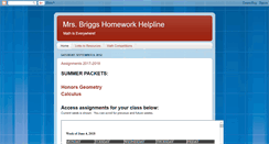 Desktop Screenshot of mrsbriggshomework.blogspot.com