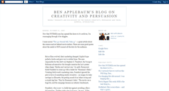 Desktop Screenshot of benapplebaum.blogspot.com