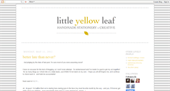 Desktop Screenshot of littleyellowleaf.blogspot.com