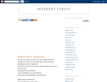 Tablet Screenshot of internet-lyrics.blogspot.com