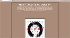 Desktop Screenshot of mathematicalpoetry.blogspot.com