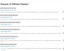 Tablet Screenshot of dreamsofwilliamshatner.blogspot.com