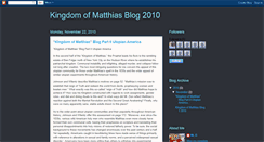 Desktop Screenshot of kingdomofmatthias2010.blogspot.com