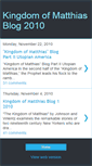 Mobile Screenshot of kingdomofmatthias2010.blogspot.com