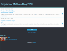 Tablet Screenshot of kingdomofmatthias2010.blogspot.com