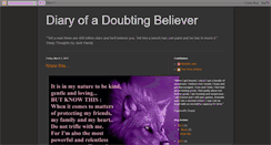 Desktop Screenshot of doubtingbeliever.blogspot.com