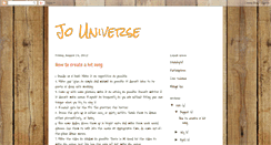 Desktop Screenshot of jo-universe.blogspot.com