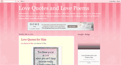 Desktop Screenshot of lovequoteslovepoems.blogspot.com