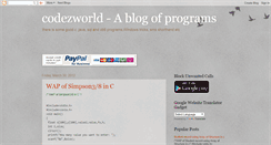 Desktop Screenshot of codezworld.blogspot.com