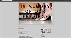 Desktop Screenshot of memoryofmyfeelings.blogspot.com