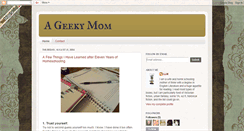 Desktop Screenshot of ageekymom.blogspot.com