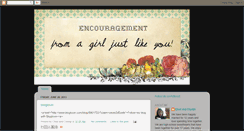 Desktop Screenshot of encouragementfromagirljustlikeyou.blogspot.com