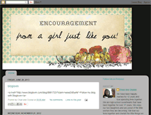 Tablet Screenshot of encouragementfromagirljustlikeyou.blogspot.com