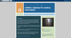 Desktop Screenshot of endlesscapacityforuselessinformation.blogspot.com