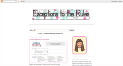 Desktop Screenshot of exceptionstotherules.blogspot.com