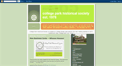 Desktop Screenshot of collegeparkhistoricalsociety.blogspot.com