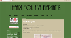 Desktop Screenshot of iheartyou5elephants.blogspot.com