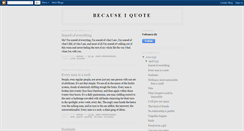 Desktop Screenshot of becauseiquote.blogspot.com