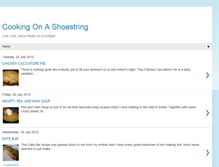 Tablet Screenshot of cookingonashoestring.blogspot.com