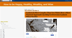 Desktop Screenshot of howtobehappyhealthywealthyandwise.blogspot.com