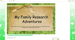 Desktop Screenshot of myfamilyresearchadventures.blogspot.com