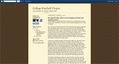 Desktop Screenshot of collegefootballutopia.blogspot.com
