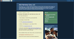 Desktop Screenshot of aaaharmonycare.blogspot.com