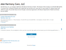 Tablet Screenshot of aaaharmonycare.blogspot.com