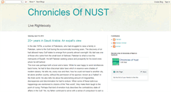 Desktop Screenshot of chroniclesofnust.blogspot.com