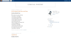 Desktop Screenshot of lyricalpoems.blogspot.com