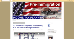 Desktop Screenshot of preimmigrationtaxplanning.blogspot.com