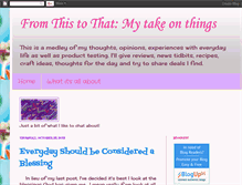 Tablet Screenshot of fromthistothatmytakeonthings.blogspot.com