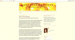 Desktop Screenshot of lemonade-and-kidneys.blogspot.com