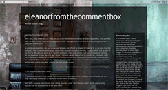 Desktop Screenshot of eleanorfromthecommentbox.blogspot.com