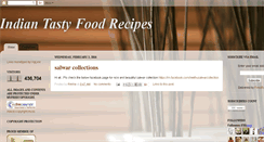 Desktop Screenshot of indiantastyfoodrecipes.blogspot.com