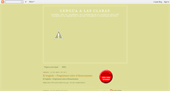 Desktop Screenshot of lenguaalasclaras.blogspot.com