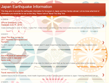 Tablet Screenshot of japanearthquakeinformation.blogspot.com