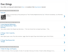 Tablet Screenshot of five-things.blogspot.com
