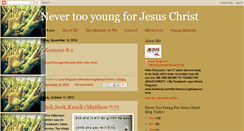 Desktop Screenshot of never2young4jesuschrist.blogspot.com