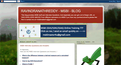 Desktop Screenshot of msbiravindranathreddy.blogspot.com