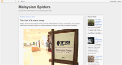 Desktop Screenshot of malaysianspiders.blogspot.com