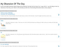 Tablet Screenshot of myobsessionoftheday.blogspot.com