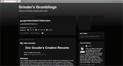 Desktop Screenshot of grindersgrumblings.blogspot.com