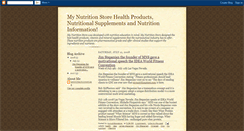 Desktop Screenshot of mynutritionstore.blogspot.com