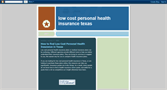 Desktop Screenshot of lowcostpersonahealthinsurancetexas.blogspot.com